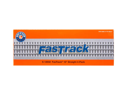 Lionel 6-12032 O Gauge FasTrack 10" Straight Track 4-Pack