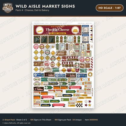 Alpine Railworks 30551HO HO Scale Roadside Signs - Jungle Grocery