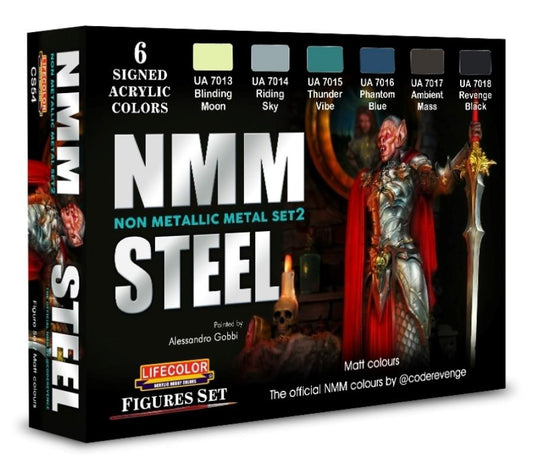 Lifecolor CS54 Steel Non-Metallic Metal Set 2 Matt Colors Figures Acrylic Set (6