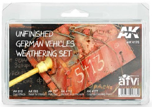 AK Interactive 4176 AFV Series: Unfinished German Vehicles Weathering Enamel Set