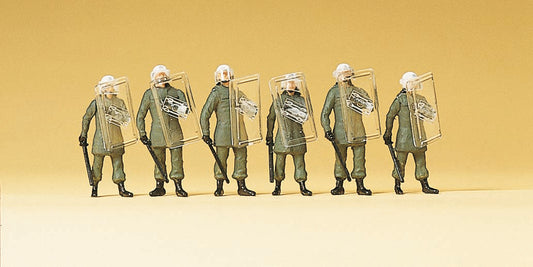 Preiser 10393 HO German Riot Police w/Shields Up