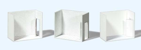 Preiser 19652 HO Scale Room Interior Walls -- White pkg(3)