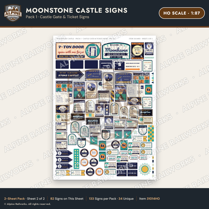Alpine Railworks 31014HO HO Scale Roadside Signs - Stone Castle