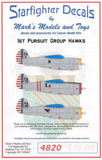 Starfighter Decals 4820 1/48 P-36 Hawks Part 2 1st Pursuit Group