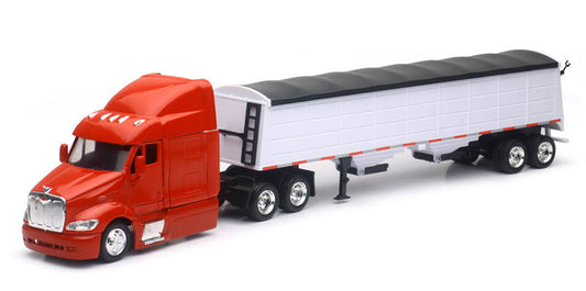 New Ray SS-15453 1/43 Peterbilt 387 with Grain Trailer, Red