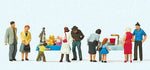 Preiser 10595 HO Scale Pedestrians Flea Market pkg(9)