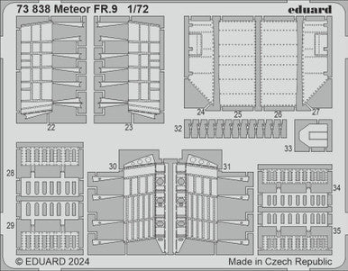 Eduard 73838 1/72 Meteor FR.9 Photo Etched Set for AIRFIX