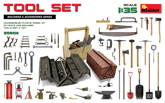 Miniart Models 35603 1/35 Tool Set: Various Tools & Boxes