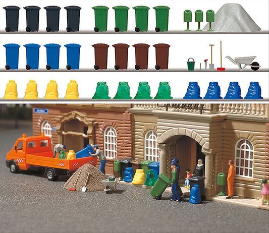 Busch 1136 HO Scale Garbage & Trash Detail Set