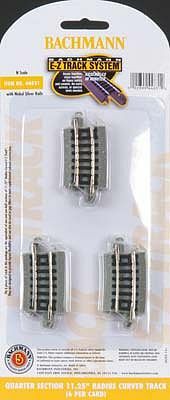 Bachmann 44831 N Scale E-Z Track Curved Track Nickel Silver Gray