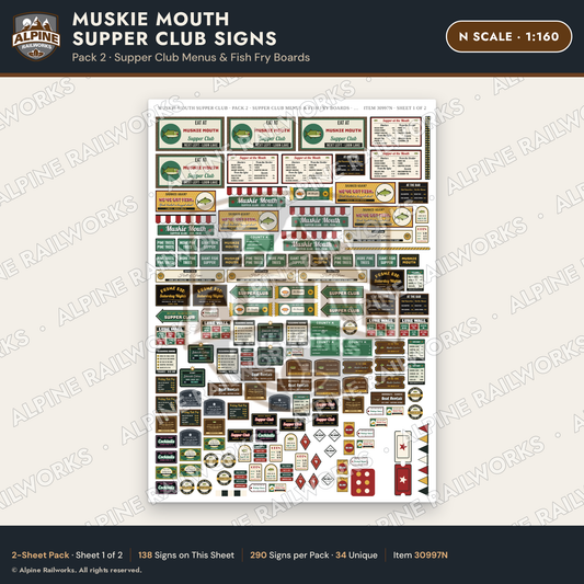 Alpine Railworks 30997N N Scale Roadside Attraction Signs - Giant Fish