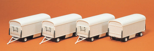 Preiser 20006 HO Scale Modern Circus Equipment Wagons Kit (4)