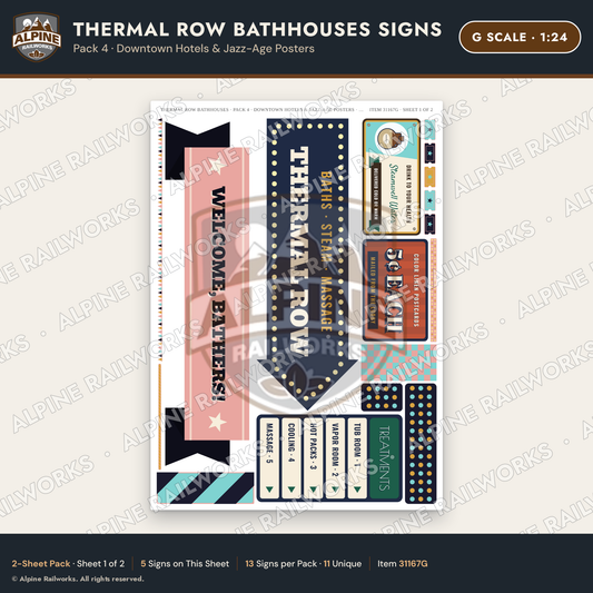 Alpine Railworks 31167G G Scale Roadside Signs - Hot Springs