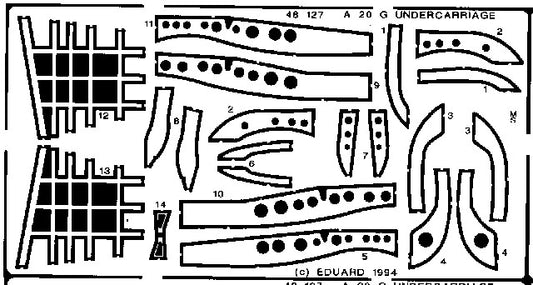 Eduard 48127 1/48 Aircraft- A20G Undercarriage for AMT