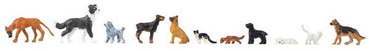 Faller 151902 HO Scale Dogs and Cats -- 7 Dogs, 4 Cats