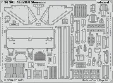 Eduard 36301 1/35 Sherman for Tamiya Photo Etch Detail Set