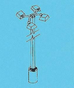 Details West 455 HO Scale Light Poles w/Light Heads (Nonworking) pkg(2)
