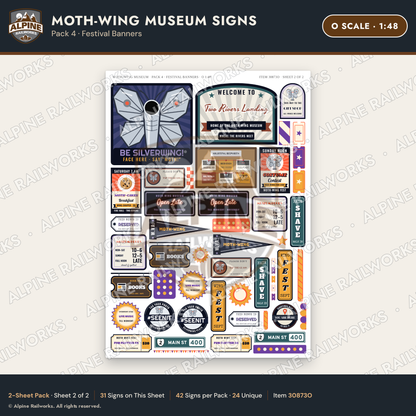 Alpine Railworks 30873O O Scale Roadside Signs - Mothman Museum