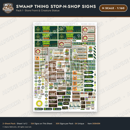 Alpine Railworks 30840N N Scale Roadside Signs - Swamp Monster Store