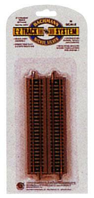 Bachmann 44811 N Scale Straight Track w/Nickel Silver Rail & Gray Roadbed - E-Z Track(R) -- 5" 12.7cm pkg(6)
