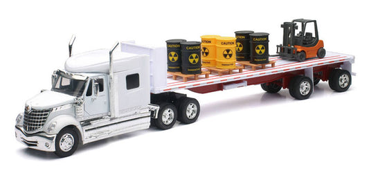 New Ray 10193B 1/32 International Lonestar Flatbed with Forklift