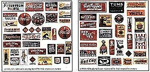Blair Line 160 HO Scale Storefront & Advertising Signs -- Advertising Set
