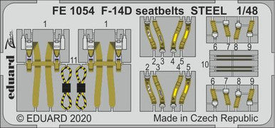 Eduard FE1054 1/48 F-14D Seatbelts Steel for AMK