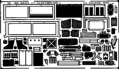 Eduard 35183 1/35 SdKfz 7 Flak for TAM Photo Etch Detail Set