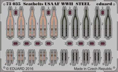 Eduard 73035 1/72 Seatbelts USAAF Steel Fighter WWII (Pre-Painted)