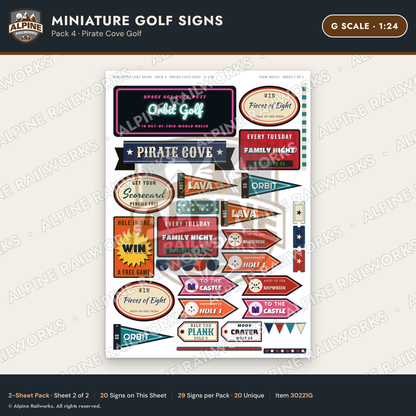 Alpine Railworks 30221G G Scale Miniature Golf Signs