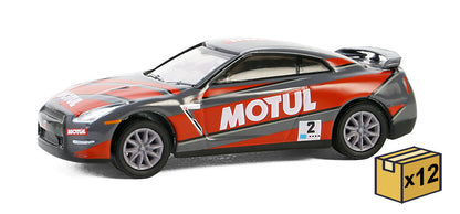 Greenlight 30490-CASE 1/64 Scale Motul - 2015 Nissan Gt-R R35 12 Pieces