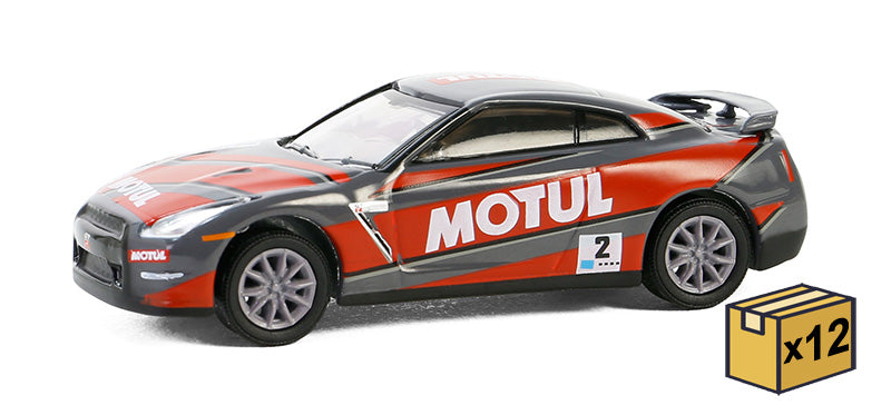 Greenlight 30490-CASE 1/64 Scale Motul - 2015 Nissan Gt-R R35 12 Pieces