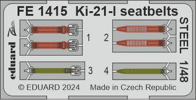 Eduard FE1415 1/48 Ki-21-I Seatbelts STEEL Zoom Set Zoom Photo Etch