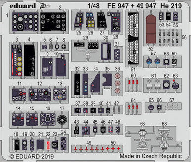 Eduard FE947 1/48 He 219 for Tamiya Photo Etch Detail Set