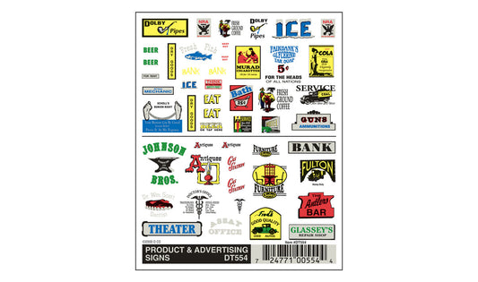 Woodland Scenics DT554 All Scale Product and Advertising Signs