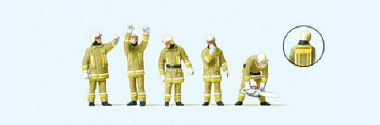 Preiser 10772 HO Scale Modern Firemen Technical Support Team Beige Uniforms (5)