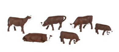 Bachmann 33102 HO Scenescapes Cows Brown/White (6)