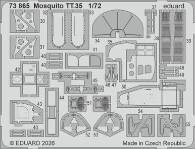 Eduard 73865 1/72 Mosquito TT.35 Photo Etched Set for AIRFIX