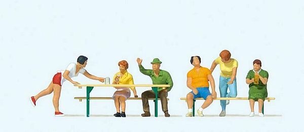 Preiser 10702 HO Scale In the Beer Garden -- Set #2 pkg(6)