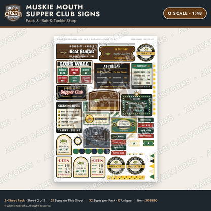 Alpine Railworks 30998O O Scale Roadside Attraction Signs - Giant Fish
