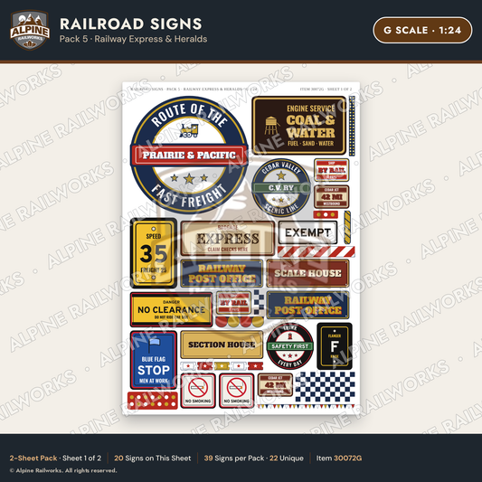 Alpine Railworks 30072G G Scale Railroad Signs - Railway Express