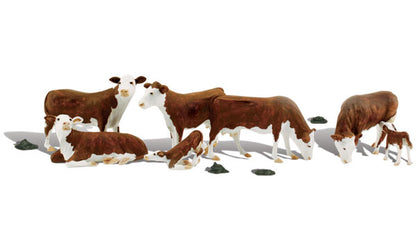 Woodland Scenics A1843 HO Scale Hereford Cows