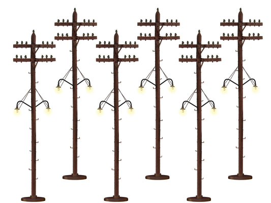 Lionel 37995 O Gauge Scale Telephone Poles Lighted