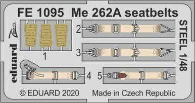 Eduard FE1095 1/48 Me 262A Seatbelts Steel for Hobby Boss