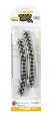 Bachmann 44853 N 14" Radius Curved Nickel Silver Track (6/Cd)
