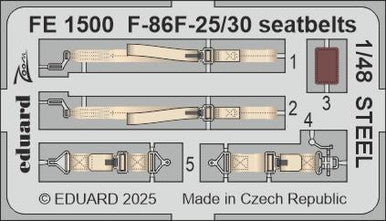 Eduard FE1500 1/48 F-86F-25/30 Seatbelts STEEL Zoom Set for AIRFIX