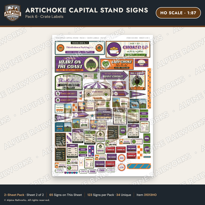 Alpine Railworks 31013HO HO Scale Roadside Signs - Giant Artichoke