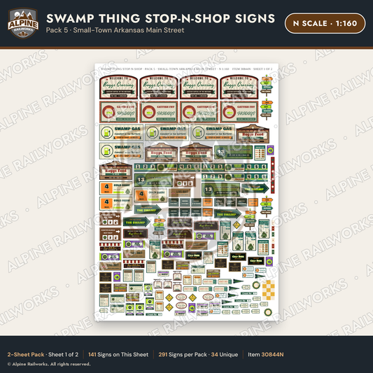 Alpine Railworks 30844N N Scale Roadside Signs - Swamp Monster Store