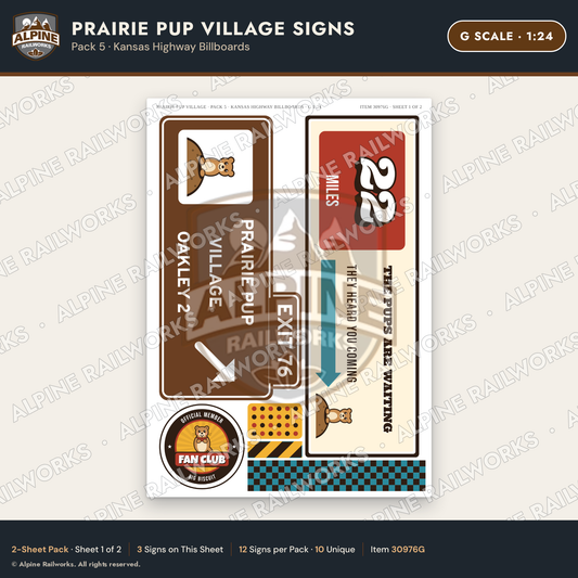 Alpine Railworks 30976G G Scale Roadside Signs - Prairie Dog Town