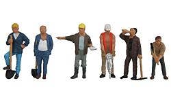 Walthers SceneMaster 949-6022 HO Construction Workers pkg(6) Set 1